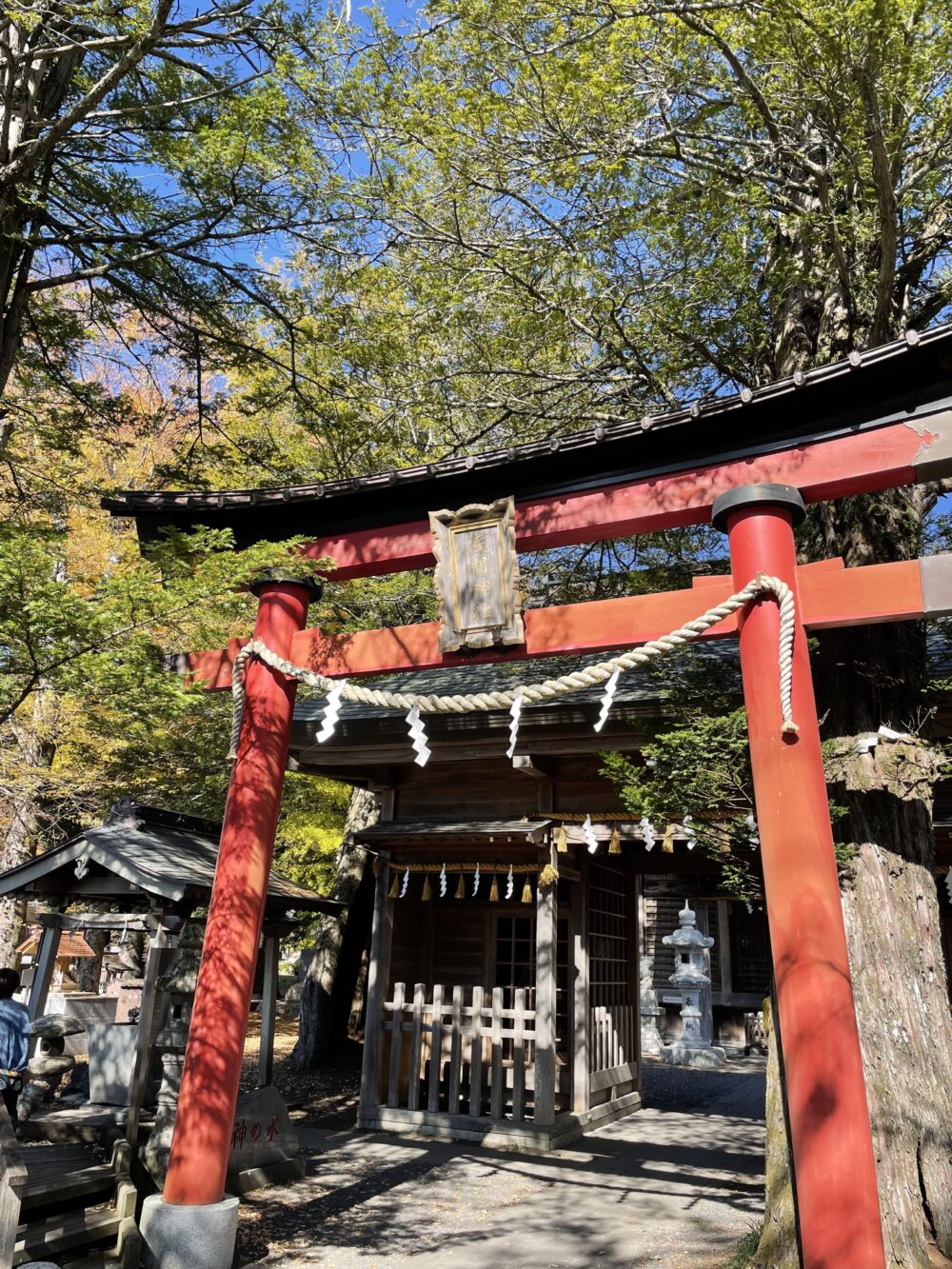 忍野八海 淺間神社の赤い鳥居