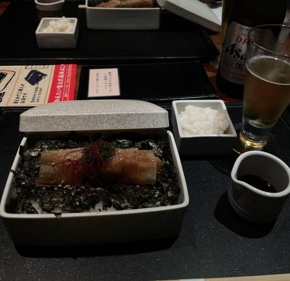 特製だれをかけて味わう元祖めんたい重